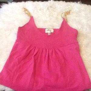 (L) Milly hot pink and gold dress tank sweater